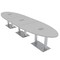 Skutchi Designs 45 in W, 165.75 in L, 29 in H, Engineered Wood Top, Grey HAR-OVL-45X166-DOU-ELEC-XD01 - alternate 1